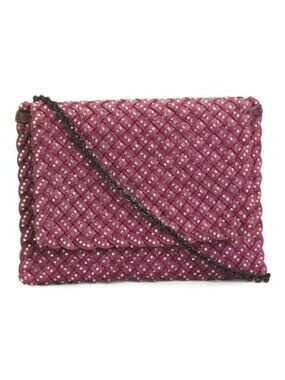 FALOR Made In Italy Leather Woven Crossbody